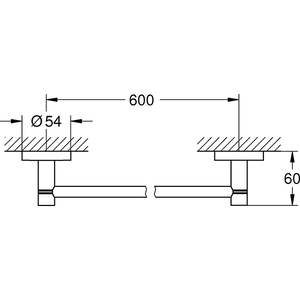 Bara prosop GROHE Essentials 40366001, 60cm, crom Bara prosop GROHE Essentials 40366001, 60cm, crom