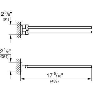 Suport prosop dublu GROHE Essentials 40371001, 43.9cm, crom Suport prosop dublu GROHE Essentials 40371001, 43.9cm, crom
