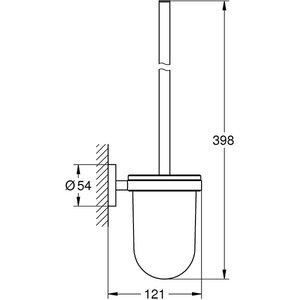 Set perie toaleta GROHE Essentials 40374001, crom-transparent Set perie toaleta GROHE Essentials 40374001, crom-transparent