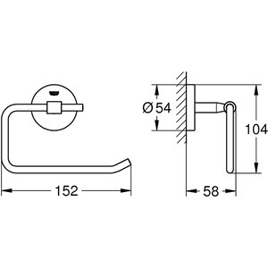 Suport hartie igienica GROHE Bau Cosmopolitan 40457001, crom Suport hartie igienica GROHE Bau Cosmopolitan 40457001, crom
