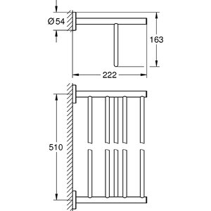 Suport prosop multiplu GROHE Bau Cosmopolitan 40462001, 51 cm, crom Suport prosop multiplu GROHE Bau Cosmopolitan 40462001, 51 cm, crom