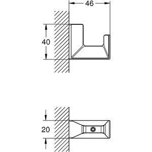 Cuier prosop GROHE Selection Cube 40782000, argintiu Cuier prosop GROHE Selection Cube 40782000, argintiu
