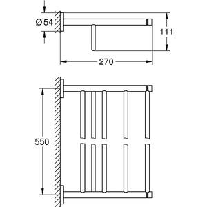 Suport prosop multiplu GROHE Essentials 40800001, 60.4cm, argintiu Suport prosop multiplu GROHE Essentials 40800001, 60.4cm, argintiu