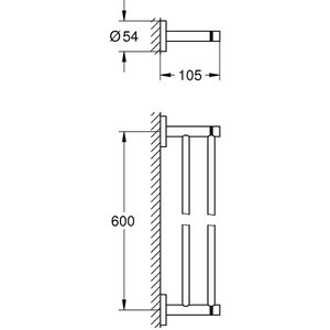 Suport prosop dublu GROHE Essentials 40802001, 60 cm, argintiu Suport prosop dublu GROHE Essentials 40802001, 60 cm, argintiu