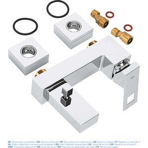 Baterie cada-dus GROHE Eurocube 23140000, metal, crom Baterie cada-dus GROHE Eurocube 23140000, metal, crom