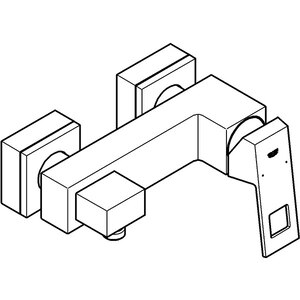 Baterie dus GROHE Eurocube 23145000, metal, argintiu Baterie dus GROHE Eurocube 23145000, metal, argintiu