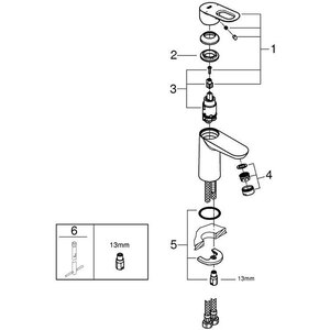 Baterie lavoar GROHE Bauloop 23337000, metal, argintiu Baterie lavoar GROHE Bauloop 23337000, metal, argintiu