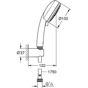 Set dus GROHE Vitalio Comfort 100 26176000, 3 functii, crom Set dus GROHE Vitalio Comfort 100 26176000, 3 functii, crom