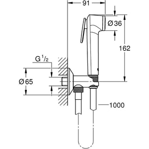 Set dus igienic GROHE Tempesta-F Trigger 26358000, 1 functie, argintiu Set dus igienic GROHE Tempesta-F Trigger 26358000, 1 functie, argintiu