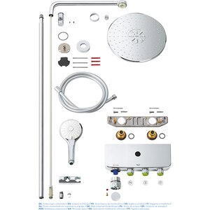 Sistem dus GROHE Euphoria SmartControl 310 26507000, termostat, 3 functii, argintiu Sistem dus GROHE Euphoria SmartControl 310 26507000, termostat, 3 functii, argintiu