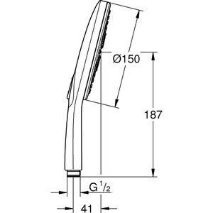 Para dus GROHE Rainshower SmartActive 150 26553000, 3 functii, crom Para dus GROHE Rainshower SmartActive 150 26553000, 3 functii, crom