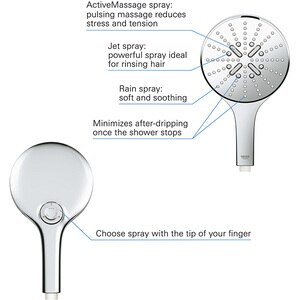 Para dus GROHE Rainshower SmartActive 150 26553000, 3 functii, crom Para dus GROHE Rainshower SmartActive 150 26553000, 3 functii, crom