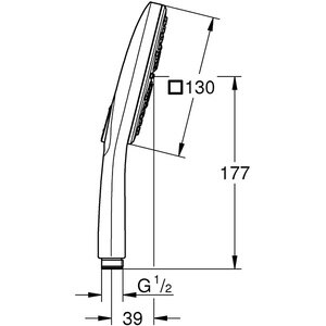 Para dus GROHE Vitalio SmartActive 130 Cube 26595000, 3 functii, crom Para dus GROHE Vitalio SmartActive 130 Cube 26595000, 3 functii, crom