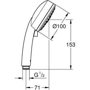 Para dus GROHE Tempesta Cosmopolitan 100 27574002, 3 functii, argintiu Para dus GROHE Tempesta Cosmopolitan 100 27574002, 3 functii, argintiu