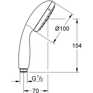 Para dus GROHE Vitalio Go 100 27940000, 1 functie, crom Para dus GROHE Vitalio Go 100 27940000, 1 functie, crom