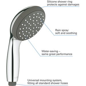 Para dus GROHE Vitalio Go 100 27940000, 1 functie, crom Para dus GROHE Vitalio Go 100 27940000, 1 functie, crom