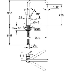 Baterie bucatarie GROHE Essence 30269AL0, metal, antracit Baterie bucatarie GROHE Essence 30269AL0, metal, antracit
