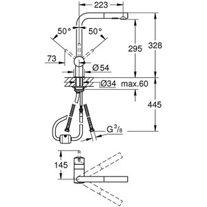 Baterie bucatarie GROHE Minta 30274DA0, dus extractibil, metal, bronz Baterie bucatarie GROHE Minta 30274DA0, dus extractibil, metal, bronz
