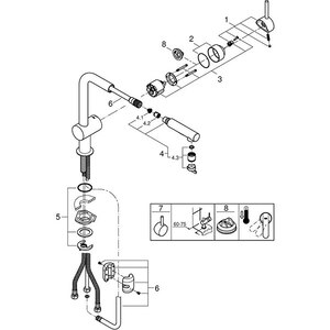 Baterie bucatarie GROHE Minta 30274DA0, dus extractibil, metal, bronz Baterie bucatarie GROHE Minta 30274DA0, dus extractibil, metal, bronz