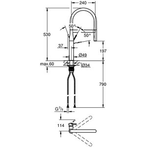 Baterie bucatarie GROHE Essence 30294DL0, Tip C, metal, bronz mat Baterie bucatarie GROHE Essence 30294DL0, Tip C, metal, bronz mat