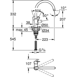 Baterie bucatarie GROHE Bauloop 31368001, metal, crom Baterie bucatarie GROHE Bauloop 31368001, metal, crom