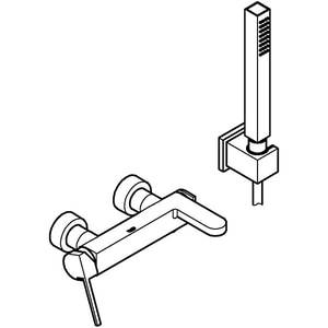 Set baterie cada si dus GROHE Plus 33547003, metal, argintiu Set baterie cada si dus GROHE Plus 33547003, metal, argintiu