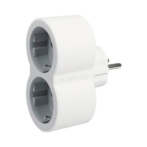 Adaptor priza LEGRAND L694516, 2 prize, alb-gri deschis Adaptor priza LEGRAND L694516, 2 prize, alb-gri deschis