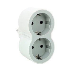 Adaptor priza LEGRAND L694516, 2 prize, alb-gri deschis Adaptor priza LEGRAND L694516, 2 prize, alb-gri deschis