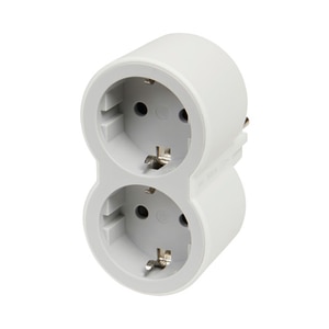 Adaptor priza LEGRAND L694516, 2 prize, alb-gri deschis Adaptor priza LEGRAND L694516, 2 prize, alb-gri deschis