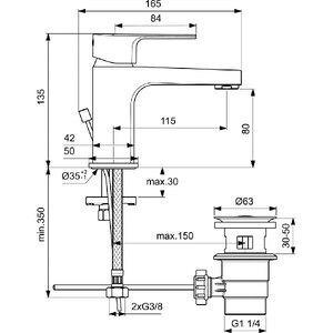 Baterie lavoar IDEAL STANDARD Cerafine D BC684AA, alama sanitara, crom Baterie lavoar IDEAL STANDARD Cerafine D BC684AA, alama sanitara, crom