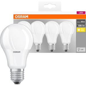 Set 4 becuri LED OSRAM 4058075819450, E27, 8.5W, lumina calda Set 4 becuri LED OSRAM 4058075819450, E27, 8.5W, lumina calda