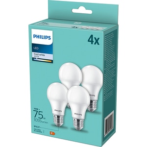 Set 4 becuri LED PHILIPS 8718699694968, E27, 10W, 1055lm, lumina rece Set 4 becuri LED PHILIPS 8718699694968, E27, 10W, 1055lm, lumina rece