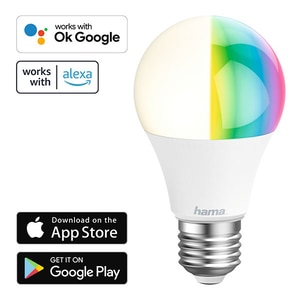 Bec LED Smart HAMA 176581, E27, 10W, 80,6lm, Dimabil, Wi-Fi, lumina variabila, compatibil Alexa, Google Assistant Bec LED Smart HAMA 176581, E27, 10W, 80,6lm, Dimabil, Wi-Fi, lumina variabila, compatibil Alexa, Google Assistant