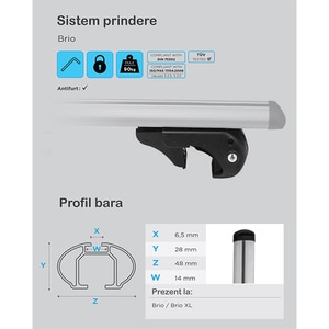 Bare transversale MENABO Brio, Seat Ateca, 2016-Prezent, 120 cm Bare transversale MENABO Brio, Seat Ateca, 2016-Prezent, 120 cm
