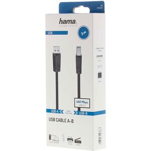 Cablu USB 2.0 A - USB B HAMA 200603, 3m, negru Cablu USB 2.0 A - USB B HAMA 200603, 3m, negru
