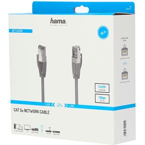 Cablu de retea F/UTP CAT5e HAMA 200671, 10m, gri Cablu de retea F/UTP CAT5e HAMA 200671, 10m, gri