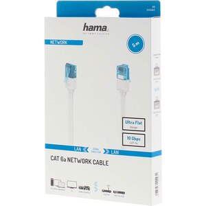 Cablu de retea CAT6a HAMA 200685, 5m, alb Cablu de retea CAT6a HAMA 200685, 5m, alb