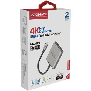 Adaptor USB-C la HDMI PROMATE MediaLink-H2, gri Adaptor USB-C la HDMI PROMATE MediaLink-H2, gri
