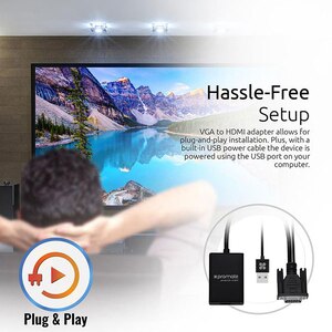 Adaptor VGA-HDMI PROMATE proLink-V2H, negru Adaptor VGA-HDMI PROMATE proLink-V2H, negru