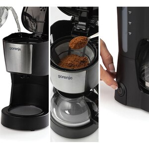 Cafetiera GORENJE CM06BK, 0.6l, 600W, 4 cesti, negru-argintiu Cafetiera GORENJE CM06BK, 0.6l, 600W, 4 cesti, negru-argintiu