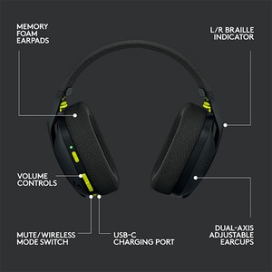 Casti Gaming Wireless LOGITECH G435 Lightspeed, multiplatforma, 3.5mm, USB-C, negru Casti Gaming Wireless LOGITECH G435 Lightspeed, multiplatforma, 3.5mm, USB-C, negru