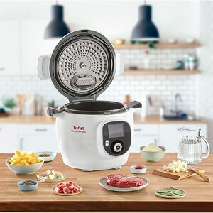 Multicooker TEFAL Cook4Me+ CY851130, 6l, 1600W, 6 programe, aplicatie 150 retete, alb-gri Multicooker TEFAL Cook4Me+ CY851130, 6l, 1600W, 6 programe, aplicatie 150 retete, alb-gri
