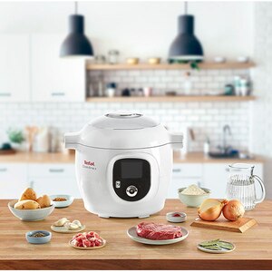 Multicooker TEFAL Cook4Me+ CY851130, 6l, 1600W, 6 programe, aplicatie 150 retete, alb-gri Multicooker TEFAL Cook4Me+ CY851130, 6l, 1600W, 6 programe, aplicatie 150 retete, alb-gri