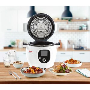 Multicooker TEFAL Cook4Me+ CY851130, 6l, 1600W, 6 programe, aplicatie 150 retete, alb-gri Multicooker TEFAL Cook4Me+ CY851130, 6l, 1600W, 6 programe, aplicatie 150 retete, alb-gri