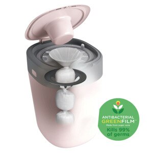 Cos scutece TOMMEE TIPPEE Sangenic Twist&Click Reciclabil, 28 scutece, roz-gri Cos scutece TOMMEE TIPPEE Sangenic Twist&Click Reciclabil, 28 scutece, roz-gri