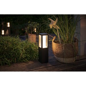 Stalp iluminat smart PHILIPS Hue 8718696170502, 2x8W, 1200lm, IP44, RGB, negru Stalp iluminat smart PHILIPS Hue 8718696170502, 2x8W, 1200lm, IP44, RGB, negru