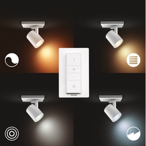 Spot LED smart PHILIPS Hue 8718696175354, 5W, 350lm, IP20, lumina variabila, negru Spot LED smart PHILIPS Hue 8718696175354, 5W, 350lm, IP20, lumina variabila, negru