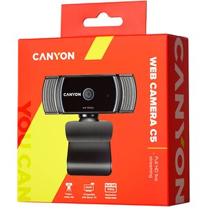 Camera Web CANYON CNS-CWC5, Full HD 1080p, negru Camera Web CANYON CNS-CWC5, Full HD 1080p, negru
