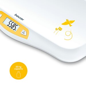 Cantar de bebelusi BEURER BY80, 20kg, alb-galben Cantar de bebelusi BEURER BY80, 20kg, alb-galben