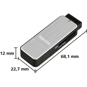Cititor de carduri HAMA 123900, USB 3.0, SD/microSD, negru-gri Cititor de carduri HAMA 123900, USB 3.0, SD/microSD, negru-gri